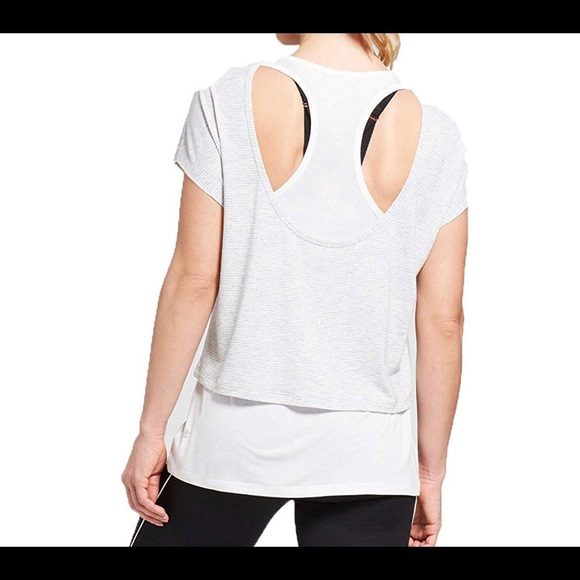 Workout Top-2-in-1 Layered Tee/Racerback Top - Picture 6 of 6